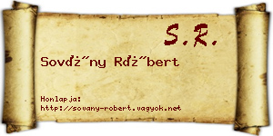 Sovány Róbert névjegykártya