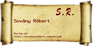 Sovány Róbert névjegykártya